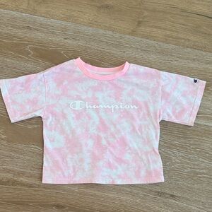 Girls Champion Size Small, tie dye pink and white
